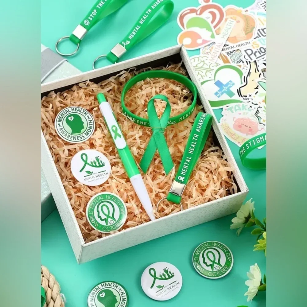 Green Mental Health Awareness Accessory Set - Picture 1 of 1